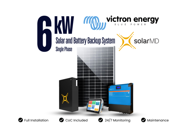 6kW VICTRON Solar and Battery Backup System 6kW Full Installation
