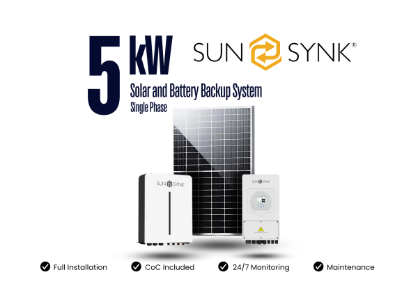 5kW SunSynk Solar and Battery Backup System Fully Installed
