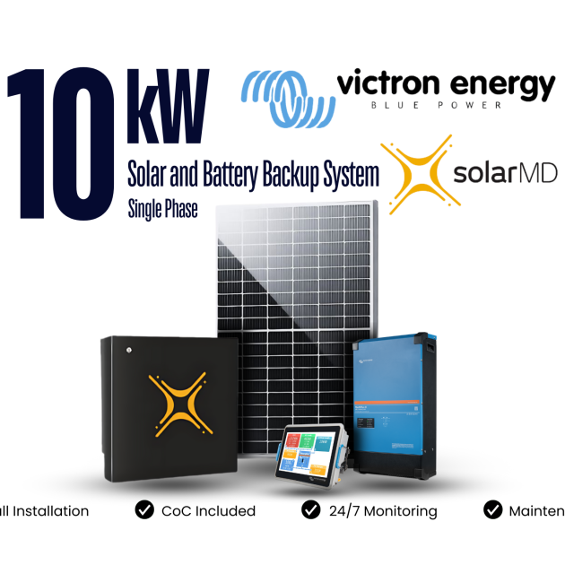10kW VICTRON Solar and Battery Backup System 10kW Victron SolarMD Full Installation